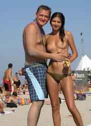 A lady on open swim suit at the Massarandupio Image 11