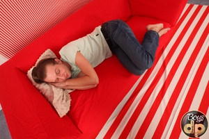 Handsome boy will have his gay butthole double drilled by his boyfriends on a new sofa. Image 1
