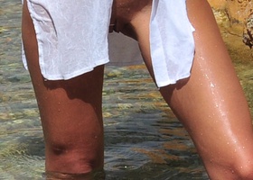 My nasty girlfriend showing her perfect body outdoors. Image 2