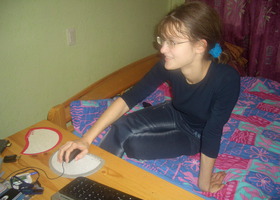 My sexy and naughty girl is showing how she likes to please her bald pussy. Image 1