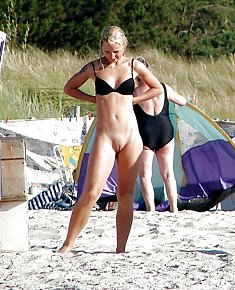 shining in the sun blonds and brunet girls stares nudists by the sea