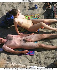 Nudist girls at beach stimulates their boys for erection