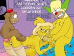 Hardcore Simpsons Toons Krusty enjoying tight lips