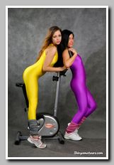 models in spandex