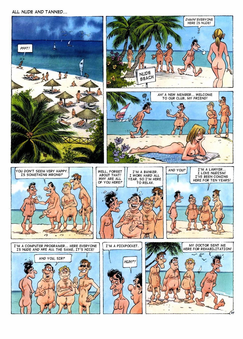 Порно Комиксы Пляж Нудистов.